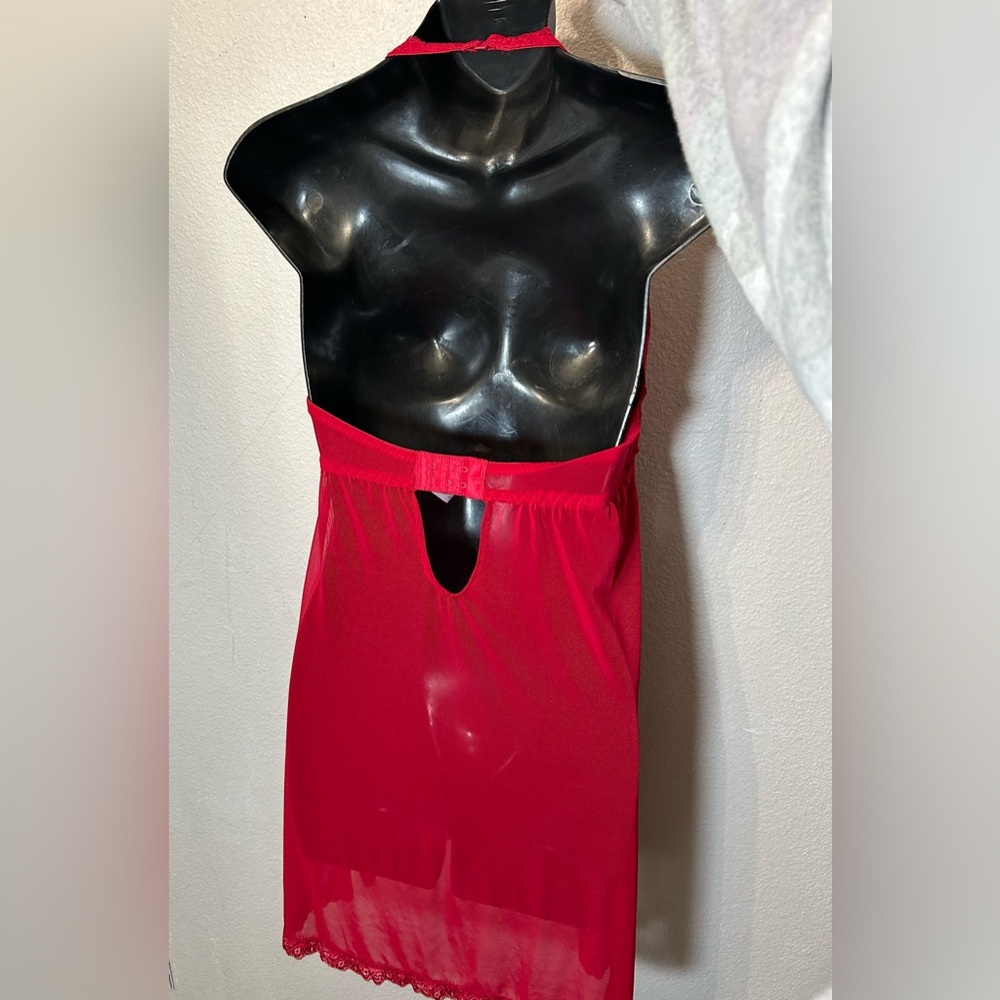 Marilyn Monroe Red Lace Babydoll Lingerie Chemise Size Large - Picture 6 of 10